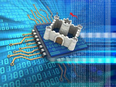 Dijital arka plan üzerinde elektronik mikroişlemci 