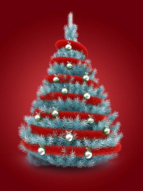 Gümüş Noel ağacının gösterimi 