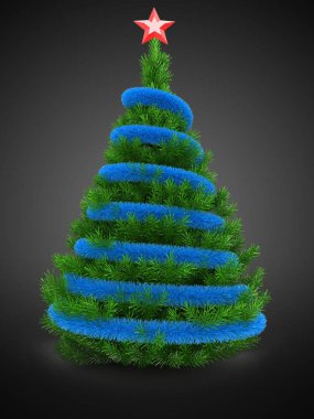 Gümüş Noel ağacının gösterimi 