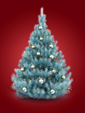 Gümüş Noel ağacının gösterimi 