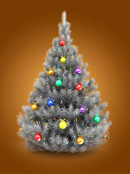 Illustration des silbernen Weihnachtsbaums — Stockfoto