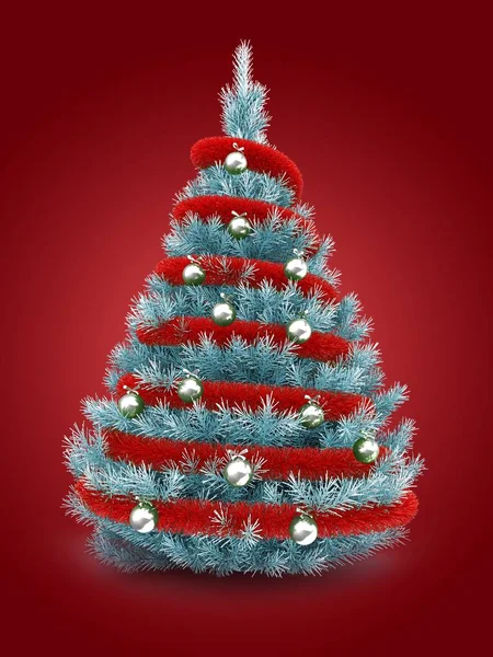 银色圣诞树的插图 — 图库照片