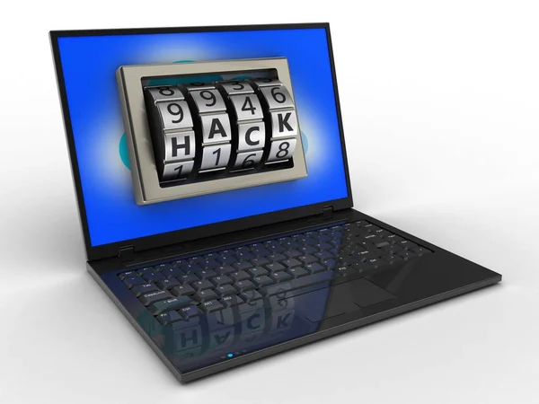 Illustrazione del computer portatile — Foto Stock