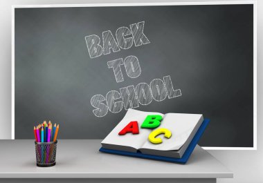 geri okul metin için yazı tahtası