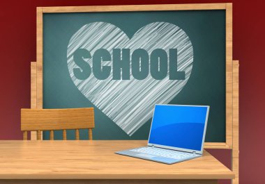  kalp ve okul metin ile kurulu 