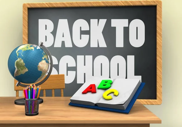 Chalkboard with back to school text — Stock Photo, Image