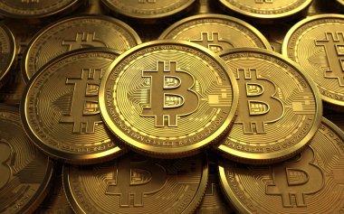 illstration bitcoins yığını