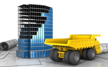 bina inşaat ofis çizimi