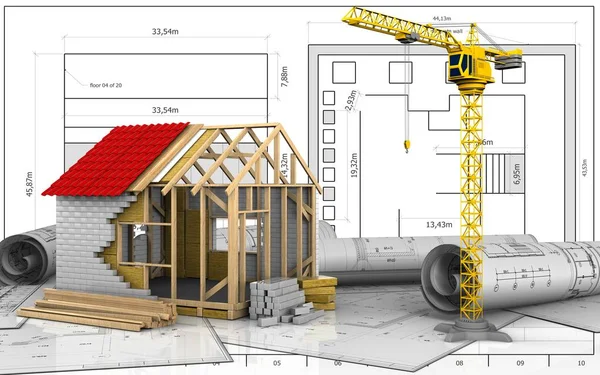 Illustrazione di casa di struttura — Foto Stock