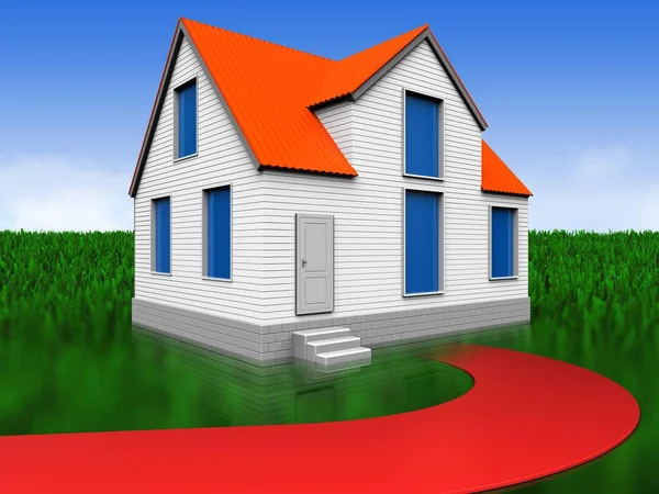 evin arka plan üzerinde gösterimi