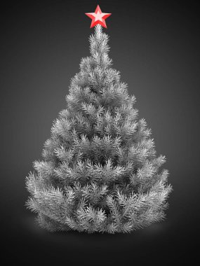 Gümüş Noel ağacının gösterimi 