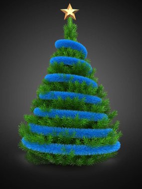  resimde yeşil Noel ağacının