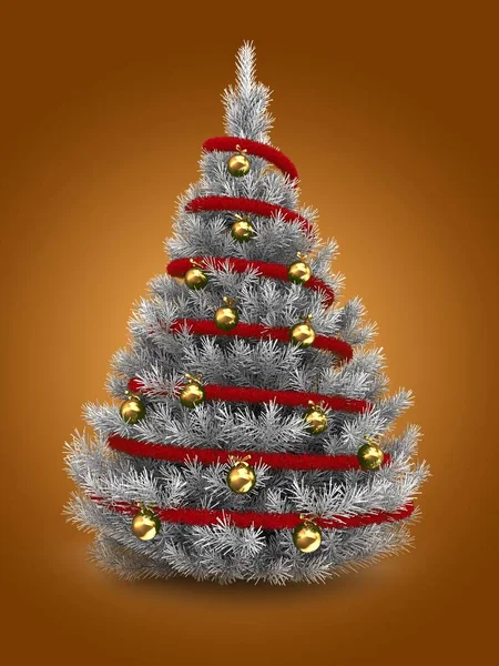 Ilustração de árvore de Natal de prata — Fotografia de Stock