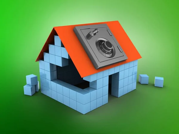 Illustration of block house — Stock Photo, Image