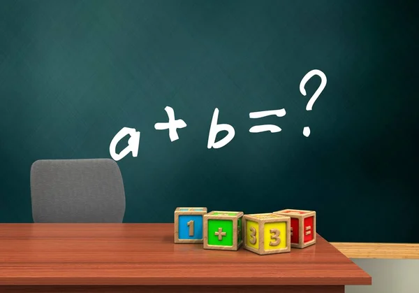 illustration of schoolboard with math exercise