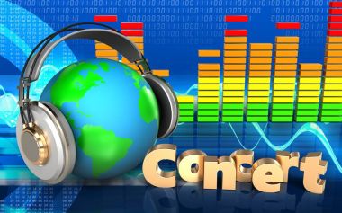 cyber arka plan üzerinde kulaklık 