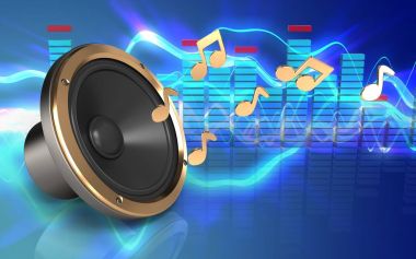 Hoparlör ses dalgası üzerinde 