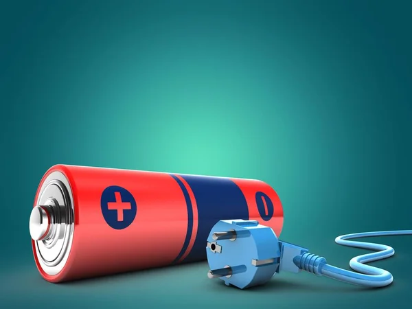 Illustration of battery  over  background — Stock Photo, Image