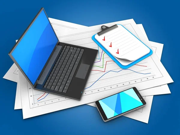 Ilustración de los papeles de diagrama — Foto de Stock