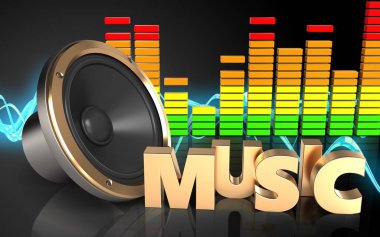 Hoparlör ses dalgası üzerinde 