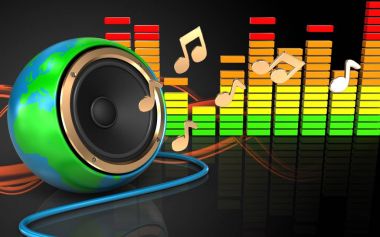 Hoparlör ses dalgası üzerinde 