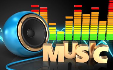 Hoparlör ses dalgası üzerinde 