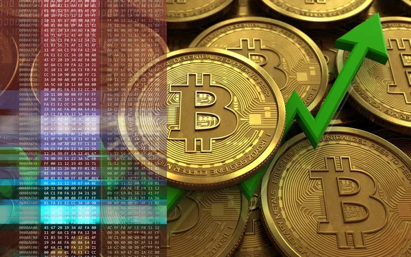 bitcoin arka plan üzerinde gösterimi 