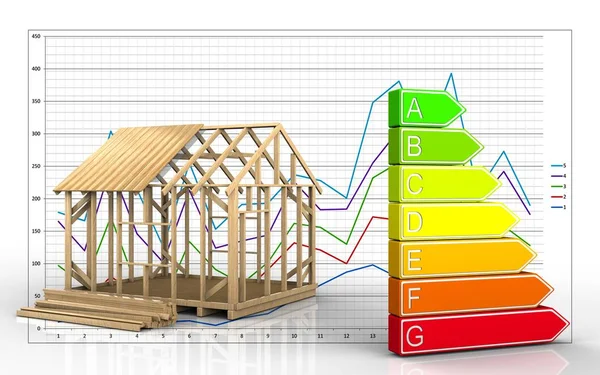 Illustratie van frame huis — Stockfoto