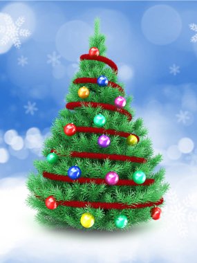 Noel ağacı 3D çizimi 