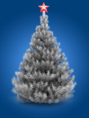 Gümüş Noel ağacı 3D çizimi 