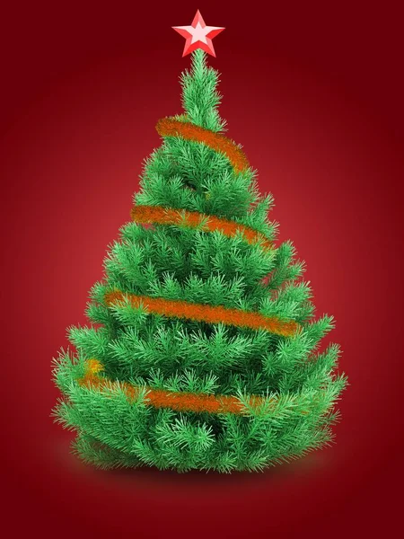 3D απεικόνιση του χριστουγεννιάτικο δέντρο — Φωτογραφία Αρχείου