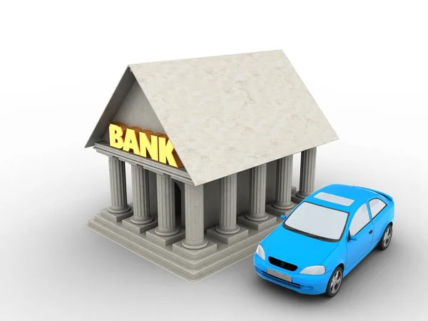 Ilustracja z banku ponad podłoże — Zdjęcie stockowe