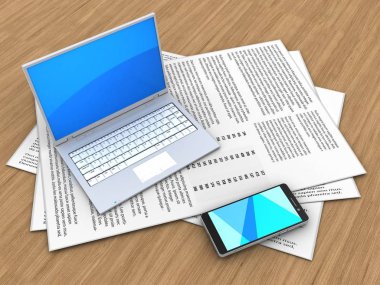 Kağıtları bilgisayarın çizimi