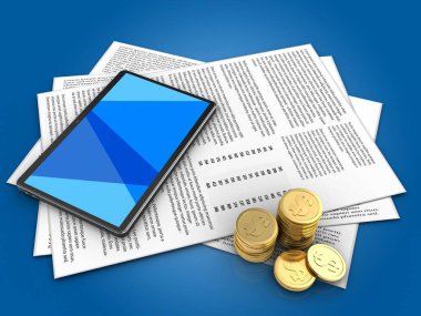 Kağıtları ve tablet bilgisayar 