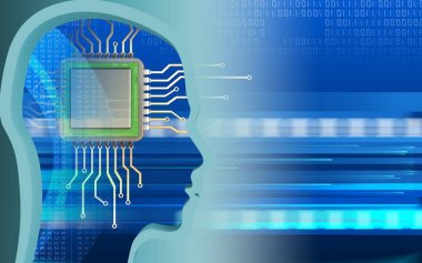 Cyber arka plan üzerinde chip