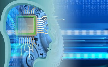 Cyber arka plan üzerinde chip