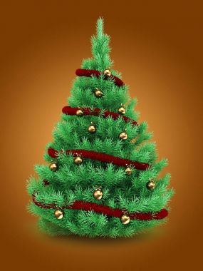 Noel ağacı 3D çizimi 