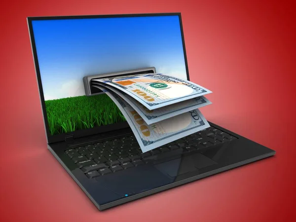 Ilustração de computador portátil — Fotografia de Stock
