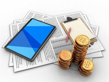 belgeler ve tablet çizimi