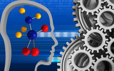  molekül arka plan üzerinde gösterimi