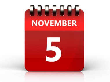 Beyaz arka plan üzerinde takvim