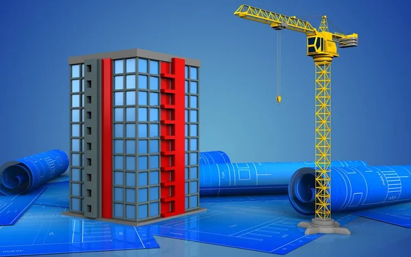 Bina arka plan üzerinde gösterimi