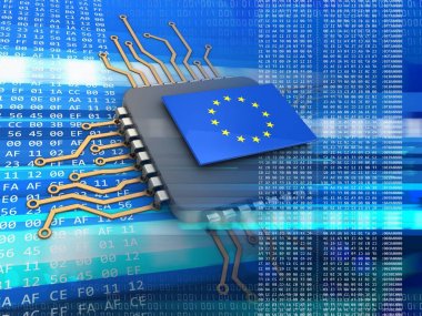 İşlemci arka plan üzerinde gösterimi