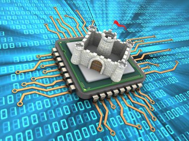 İşlemci arka plan üzerinde gösterimi