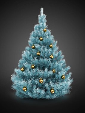  illüstrasyon mavi Noel ağacının