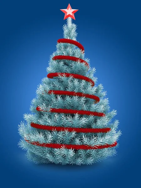 Ilustração de árvore de Natal azul — Fotografia de Stock