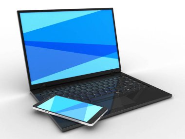  dizüstü bilgisayar arka plan üzerinde gösterimi