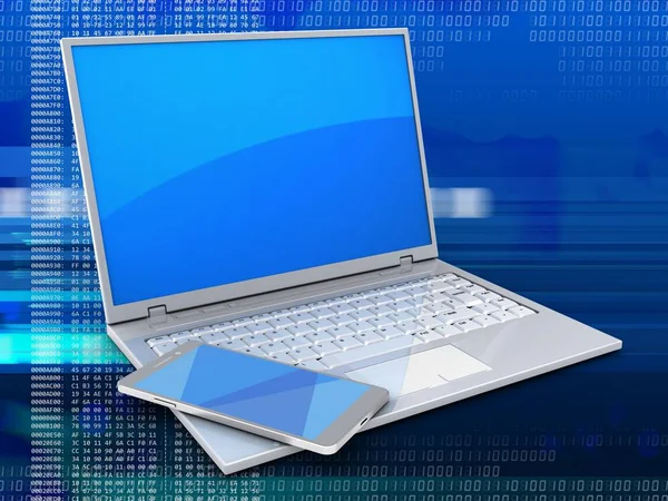 Laptop mint háttér illusztrációja — Stock Fotó