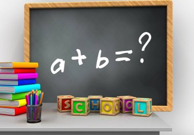 gri kara tahta çizimi