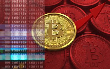 bitcoin arka plan üzerinde gösterimi